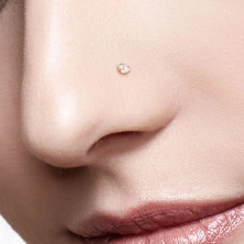 Titanov piercing za nos – brušen cirkon kvadratne oblike, 1 mm