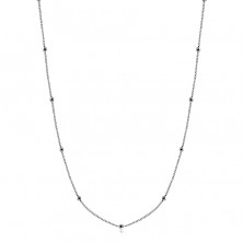 925 Srebrna ogrlica - verižica iz okroglih členov, sijajne kroglice