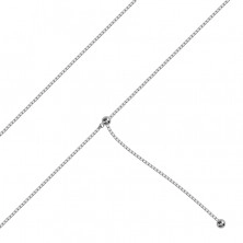 925 srebrna ogrlica, premična - gosto povezani kvadratni členi, sijoči kroglici