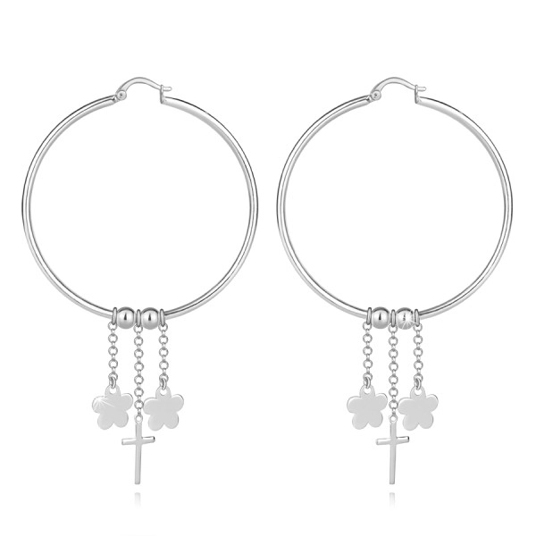 Uhani iz srebra 925 – klasični obroči, križ, rože, kroglice, verižice, francoska zaponka
