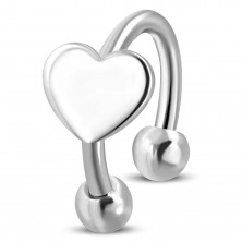 Piercing iz kirurškega jekla, konjska podkev s srcem, srebrne barve