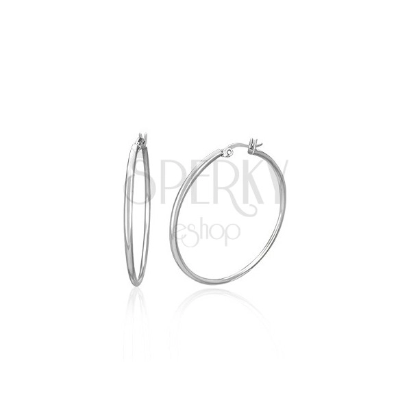 Uhani iz kirurškega jekla - srebrni krogi, 19,5 mm