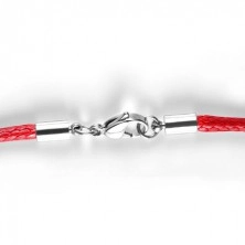 Rdeča povoskana vrvična ogrlica