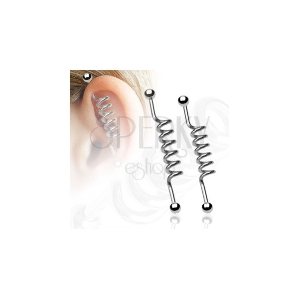 Spiralni piercing - industrial - za uho