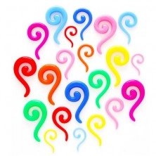 Piercing za uho - barven spiralen razširjevalnik
