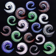 Razširjevalnik za uho - steklena spirala, različne barve