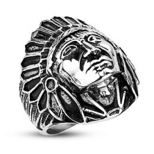 Jeklen prstan - apaški indijanec, patiniran