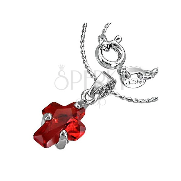Elegantna ogrlica - obesek v obliki rdečega križa