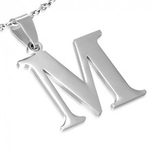 Obesek iz nerjavečega jekla - črka "M"