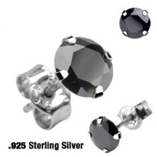 Uhani iz srebra sterling - okrogli, na voljo v različnih barvah