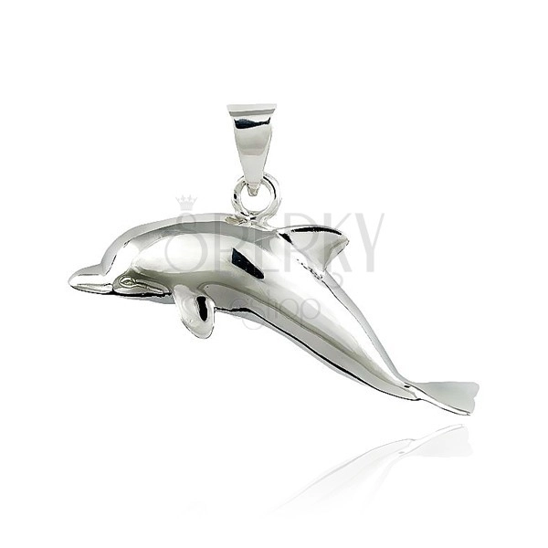 Obesek iz srebra čistine 925 - delfin v skoku, 37 mm