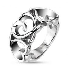 Jeklen prstan - tri okrasna srca