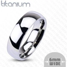 Poročni prstan iz titana - zrcalnat odsev, 6 mm 