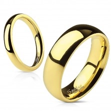 Poročni prstan iz jekla z zrcalnim sijajem zlate barve - 3 mm
