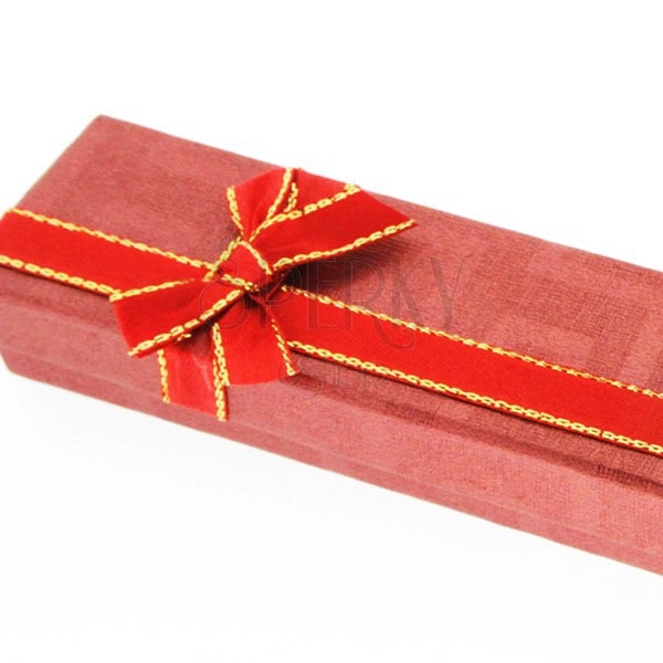 Darilna škatlica za verižico - rdeča, dvobarvna zavezana pentlja