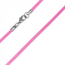 Ogrlica iz gumijaste vrvice - fluorescentno rožnata, 2 mm