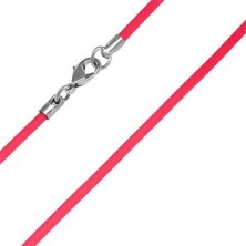 Ogrlica iz gumijaste PVC vrvice - rdeča, 2 mm