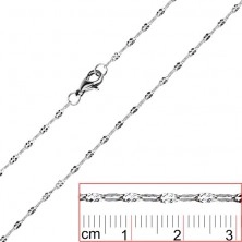 Verižica iz kirurškega jekla - sploščeni členi z zarezami v obliki črke X
