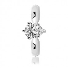 Poročni prstan iz srebra sterling - cirkon v obliki solze