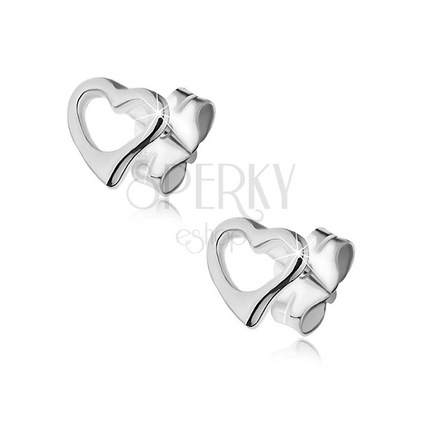 Uhani iz srebra 925 - majhni uhani v obliki srca