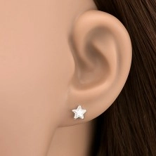 Srebrni uhani - peterokraka zvezda z zarezami