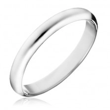 Prstan iz srebra čistine 925 - gladek, bleščeč poročni prstan
