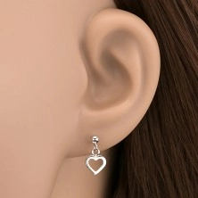 Srebrni uhani - viseči obročki v obliki src