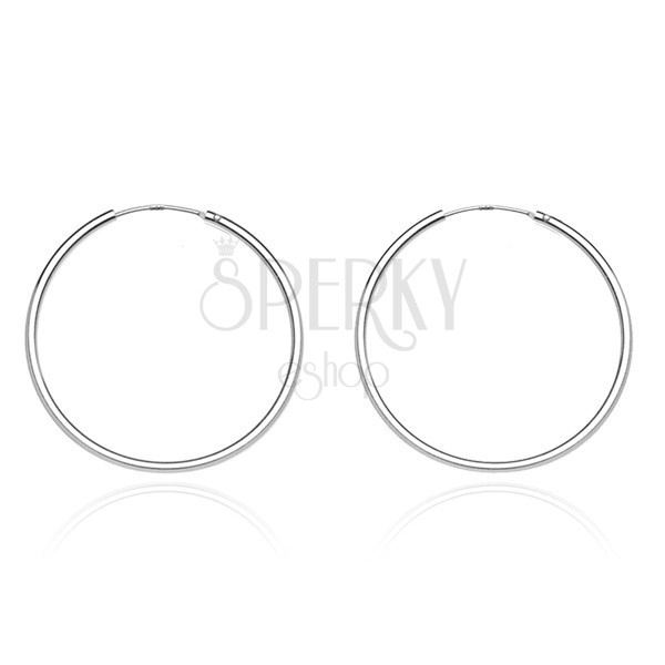 Okrogli uhani iz srebra čistine 925 - tanki in gladko oblikovani, 20 mm