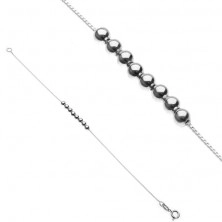 Zapestnica iz srebra čistine 925 - linija bleščečih perl na verižici
