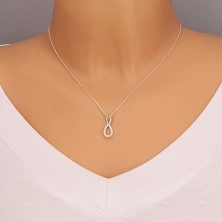 Srebrna ogrlica - osmica z vdelanimi cirkoni