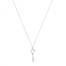 Ogrlica iz srebra 925 - srčasto oblikovan ključ na verižici