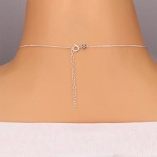 Srebrna ogrlica - podolgovata solza z vdelanimi cirkoni
