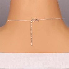 Srebrna ogrlica - cirkon z odprtim štrlečim okvirom